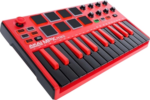 Akai Professional MPK Mini MK2 25-Key Ultra-Portable USB MIDI, Red